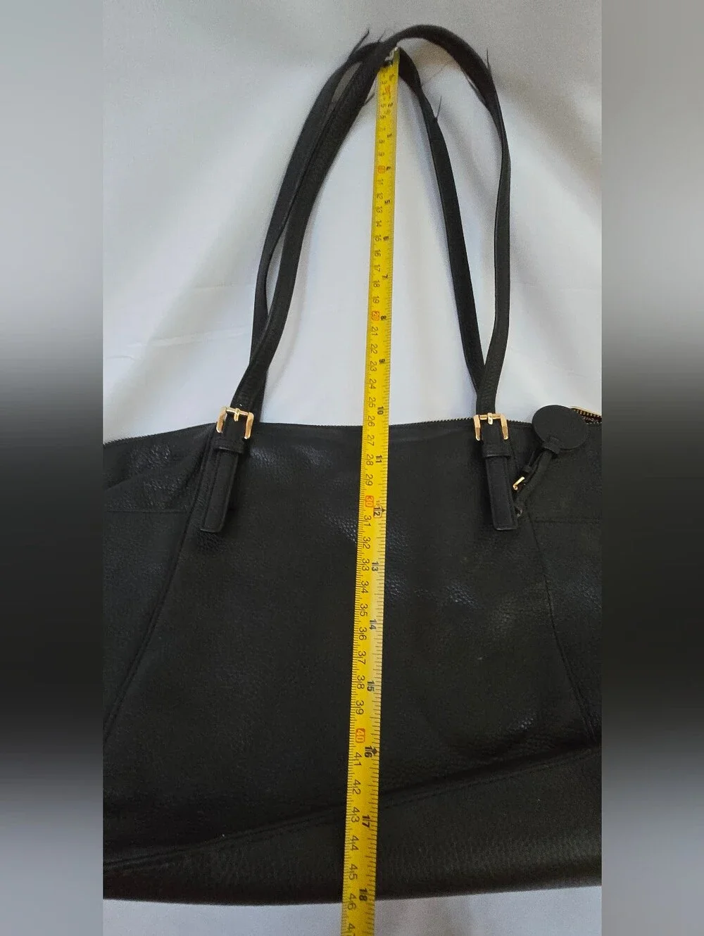 Michael Kors Jet Set Large Black Pebbled Leather Tote Bag